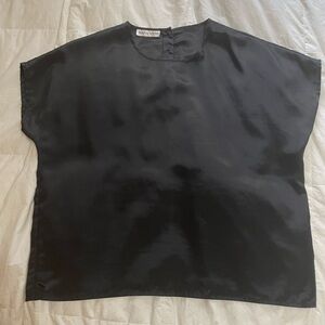 Elegant Black Satin Blouse